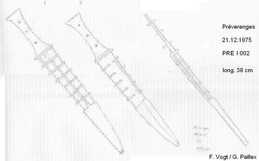 palafitte, station lacustre, poignard médiéval dague PREVERENGES I
